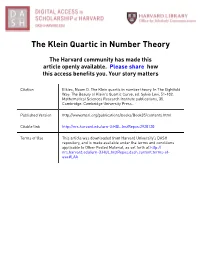 The Klein Quartic in Number Theory