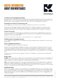 Useful Information About Our Mortgages