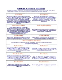 Weather Watches & Warnings
