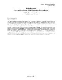 Addendum Sheet Laws and Regulations (L&R) Committee Interim Report