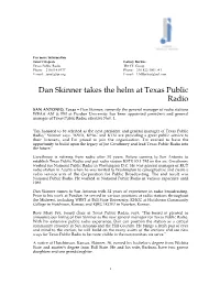 Dan Skinner Takes the Helm at Texas Public Radio