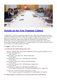 Details on the New Tunisian Cabinet