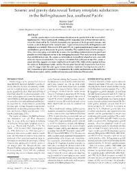 Geology: Seismic and Gravity Data Reveal Tertiary Interplate Subduction in the Bellingshausen Sea, Southeast Pacific