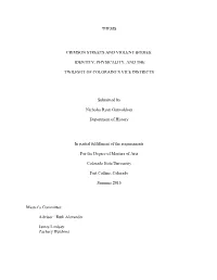 IDENTITY, PHYSICALITY, and the TWILIGHT of COLORADO's VICE DISTRICTS Submitted By