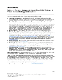 [MS-DOM2V]: Internet Explorer Document Object Model (DOM) Level 2 Views Standards Support Document