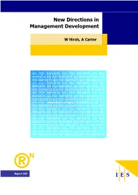 New Directions in Management Development