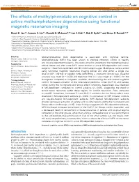 The Effects of Methylphenidate on Cognitive Control in Active
