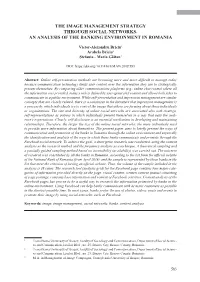 The Image Management Strategy Through Social Networks