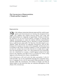 The Unconscious of Representation ("Death and the Compass"