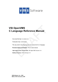 C Language Reference Manual