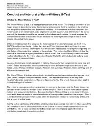 Conduct and Interpret a Mann-Whitney U-Test