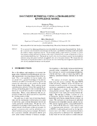 Document Retrieval Using a Probabilistic Knowledge Model