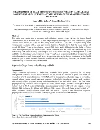 Measurement of Scale Efficiency in Ginger Farms in Kachia Local Government Area of Kaduna State, Nigeria: Non-Parametric Model Approach