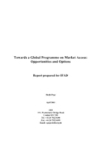 Towards a Global Programme on Market Access: Opportunities and Options