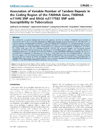Association of Variable Number of Tandem Repeats in the Coding