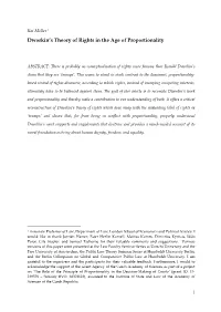 Dworkin's Theory of Rights in the Age of Proportionality