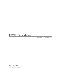 FFTW User's Manual