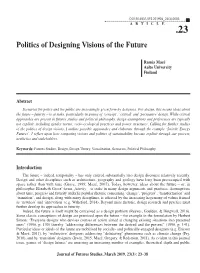 Politics of Designing Visions of the Future