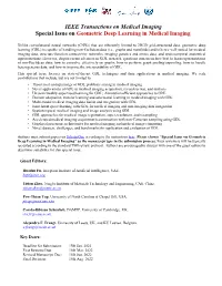 Special Issue on Geometric Deep Learning in Medical Imaging