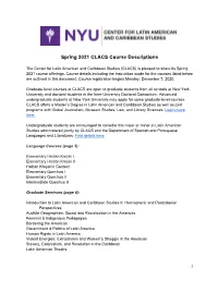 Spring 2021 CLACS Course Descriptions