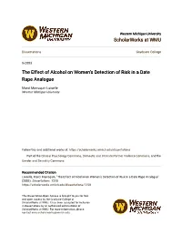The Effect of Alcohol on Womenâ•Žs Detection of Risk in a Date Rape Analogue