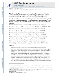 The Impact of Chromosomal Translocation Locus and Fusion Oncogene Coding Sequence in Synovial Sarcomagenesis