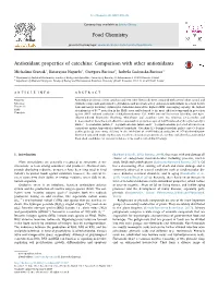 Antioxidant Properties of Catechins Comparison with Other Antioxidants