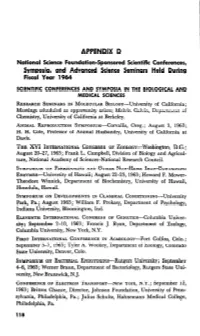 APPENDIX D National Science Foundation-Sponsored Scientific Conferences, Symposia, and Advanced Science Seminars Held During Fiscal Year 1964