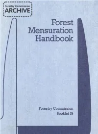 Forestry Commission Booklet: Forest Mensuration Handbook
