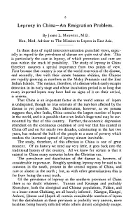 Leprosy in China-An Emigration Problem