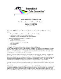 Medical Imaging Working Group