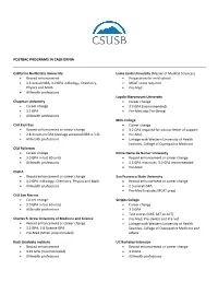 Postbac Programs in California