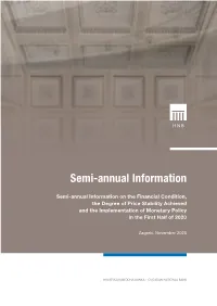 Semi-Annual Information (The First Half of 2020)