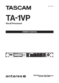 TA-1VP Vocal Processor