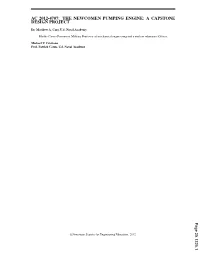 The Newcomen Pumping Engine: a Capstone Design Project