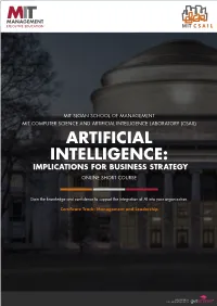 Artificial Intelligence: Implications for Business Strategy Online Short Course