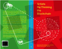 Artists Re:Thinking the Blockchain Artists Artists Re:Thinking
