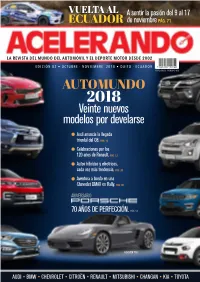 AUTOMUNDO 2018 Veinte Nuevos Modelos Por Develarse