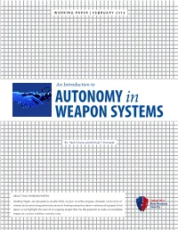 AUTONOMY in WEAPON SYSTEMS