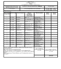 (CHAPTER V , PARA 25) FORM 9 List of Applications for Inclusion