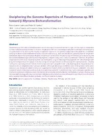 Deciphering the Genome Repertoire of Pseudomonas Sp. M1 Toward B-Myrcene Biotransformation