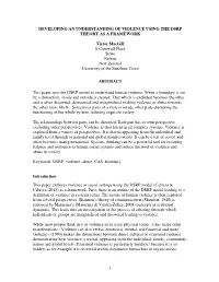 Developing an Understanding of Violence Using the Dsrp Theory As a Framework