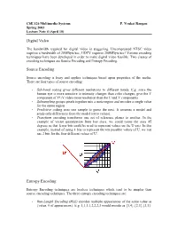 Digital Video Source Encoding Entropy Encoding