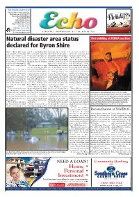 Natural Disaster Area Status Declared for Byron Shire