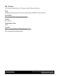 Randomized Fast Solvers for Linear and Nonlinear Problems in Data Science