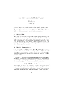An Introduction to Morita Theory