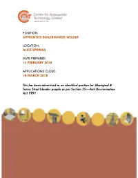 Apprentice Boilermaker/Welder Location