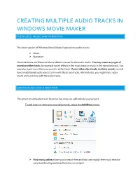 Creating Multiple Audio Tracks in Windows Movie Maker