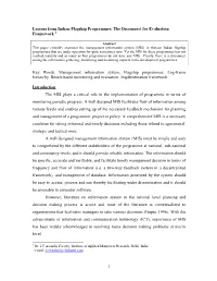 Lessons from Indian Flagship Programmes: the Disconnect for Evaluation Framework 1