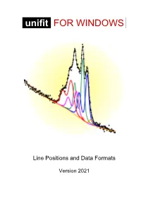Line Positions and Data Formats
